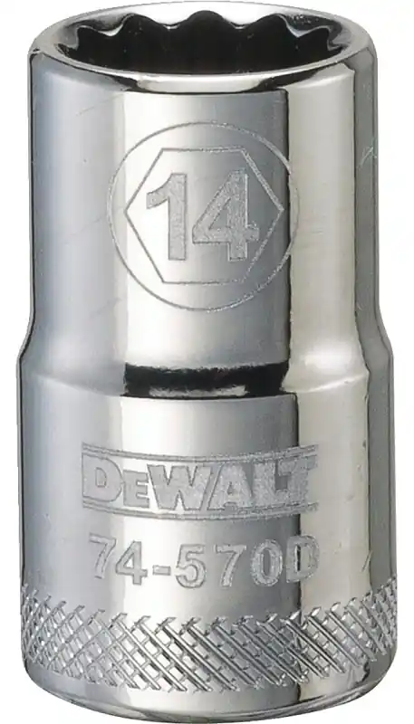 Metric Shallow Socket, 12-Point, 1/2 In. Drive, 14mm