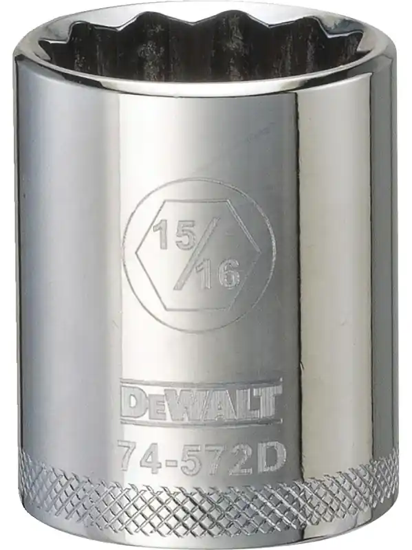 SAE Socket, Shallow, 12-Point, 15/16 In., 1/2 In. Drive
