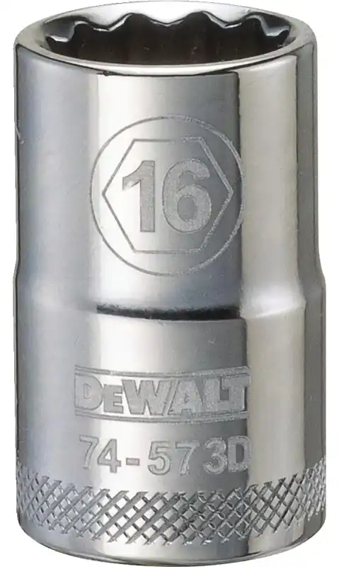 Metric Shallow Socket, 12-Point, 1/2 In. Drive, 16mm