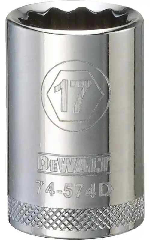 Metric Shallow Socket, 12-Point, 1/2 In. Drive, 17mm