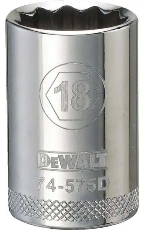 Metric Shallow Socket, 12-Point, 1/2 In. Drive, 18mm