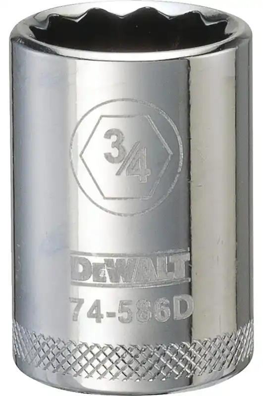 SAE Socket, Shallow, 12-Point, 3/4 In., 1/2 In. Drive