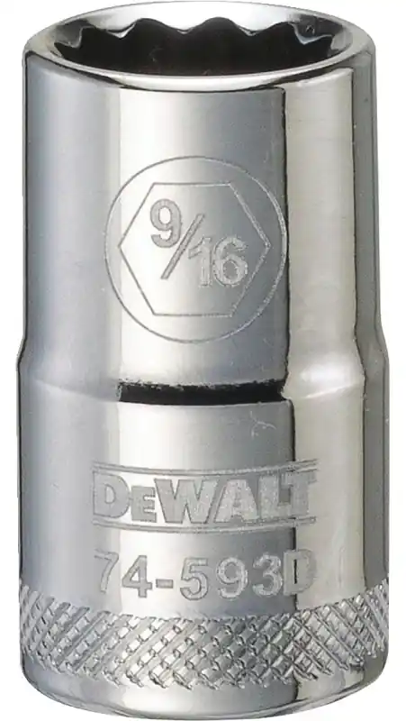 SAE Socket, Shallow, 12-Point, 9/16 In., 1/2 In.