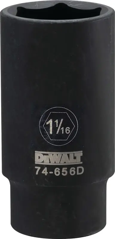 SAE Deep Impact Socket, 6-Point, Black Oxide, 1/2 In. Drive, 1-1/16 In.