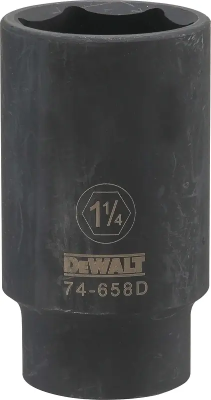 SAE Deep Impact Socket, 6-Point, Black Oxide, 1/2 In. Drive, 1-1/4 In.