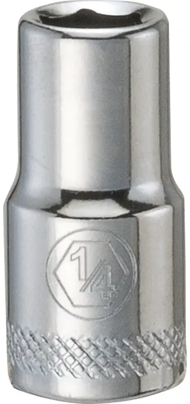 SAE Socket, Shallow, 6-Point, 1/4 In., 1/4 In. Drive