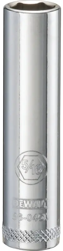 SAE Socket, Deep, 6-Point, 5/16 In., 1/4 In. Drive