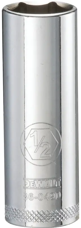 SAE Socket, Deep, 6-Point, 1/2 In., 1/4 In. Drive