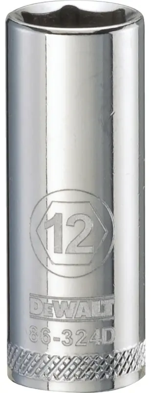 Metric Deep Socket, 6-Point, 3/8 In. Drive, 12mm