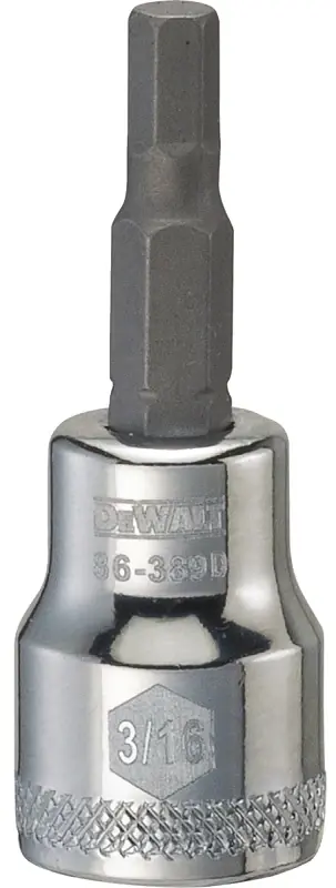 Hex Bit Socket, 3/16 In., 3/8 In. Drive