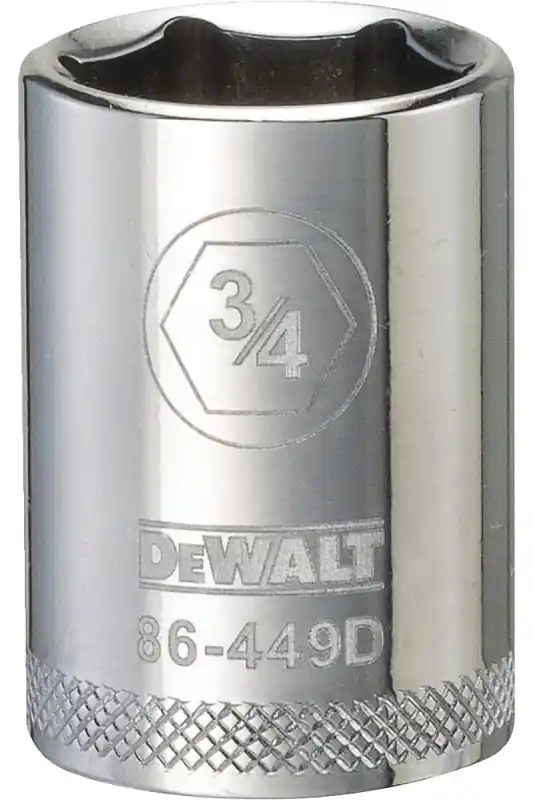 SAE Socket, Shallow, 6-Point, 3/4 In., 1/2 In. Drive
