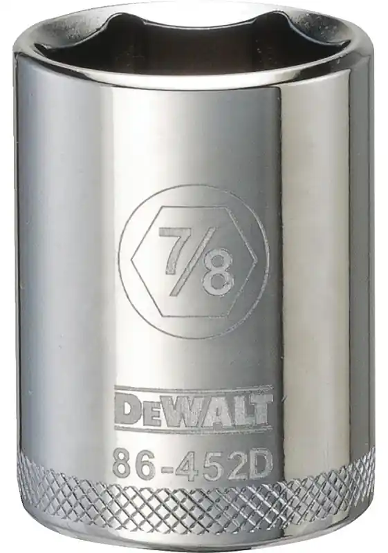 SAE Socket, Shallow, 6-Point, 7/8 In., 1/2 In. Drive