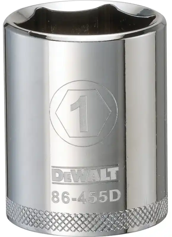 SAE Socket, Shallow, 6-Point, 1 In., 1/2 In. Drive
