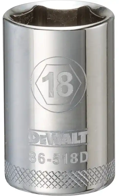 Metric Shallow Socket, 6-Point, 1/2 In. Drive, 18mm