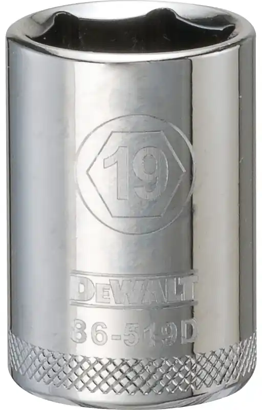 Metric Shallow Socket, 6-Point, 1/2 In. Drive, 19mm
