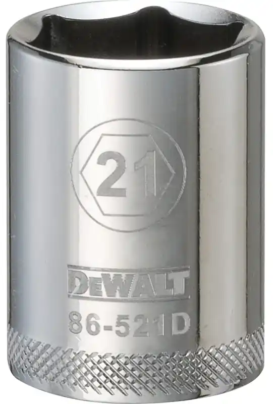 Metric Shallow Socket, 6-Point, 1/2 In. Drive, 21mm