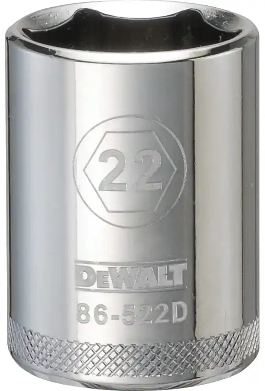 Metric Shallow Socket, 6-Point, 1/2 In. Drive, 22mm