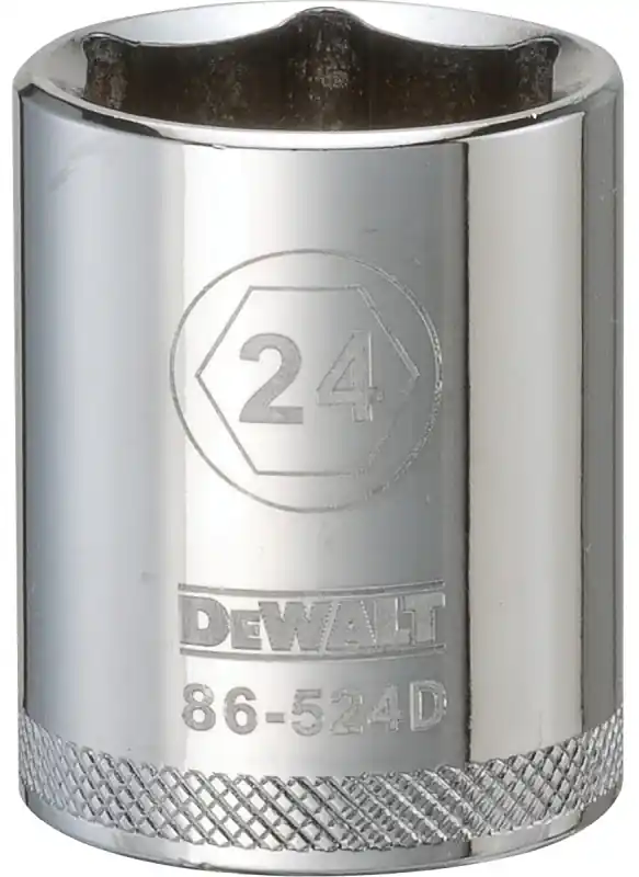 Metric Shallow Socket, 6-Point, 1/2 In. Drive, 24mm