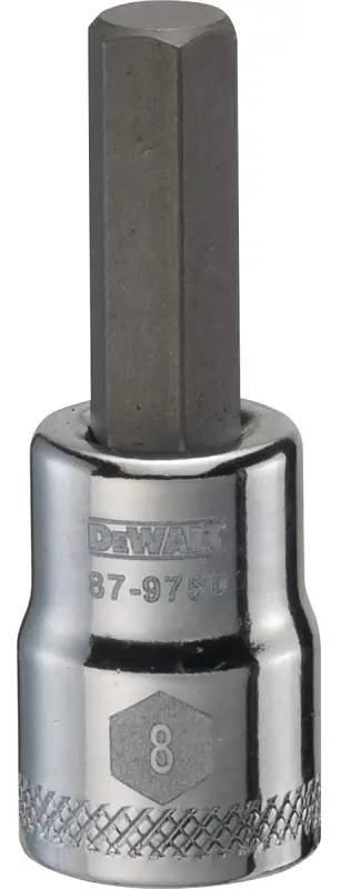 Hex Bit Socket, 3/8 In. Drive, 8mm,