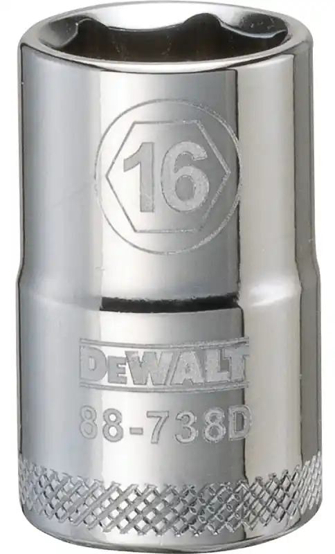 Metric Shallow Socket, 6-Point, 1/2 In. Drive, 16mm