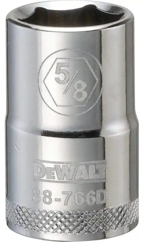 SAE Socket, Shallow, 6-Point, 5/8 In., 1/2 In. Drive