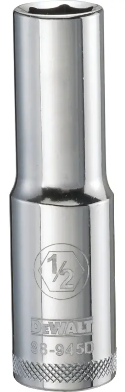 SAE Deep Socket, 6-Point, 1/2 In. Drive, 1/2 In.