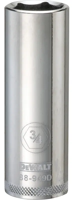 SAE Deep Socket, 6-Point, 1/2 In. Drive, 3/4 In.