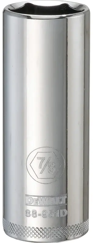SAE Deep Socket, 6-Point, 1/2 In. Drive, 7/8 In.