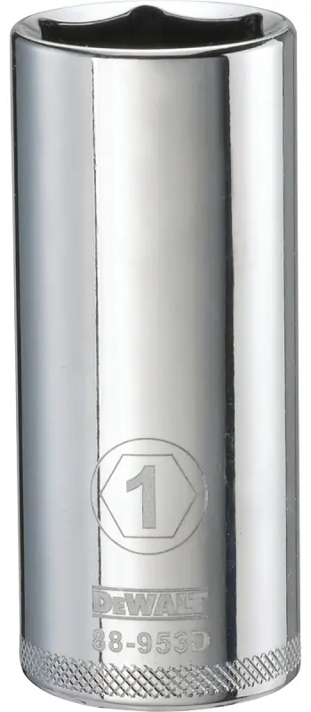 SAE Deep Socket, 6-Point, 1/2 In. Drive, 1 In.
