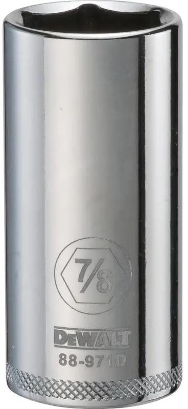 SAE Socket, Deep, 6-Point, 7/8 In., 3/8 In. Drive