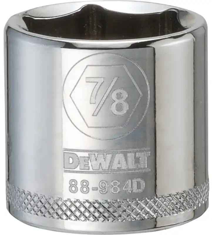 SAE Socket, Shallow, 6-Point, 7/8 In., 3/8 In. Drive