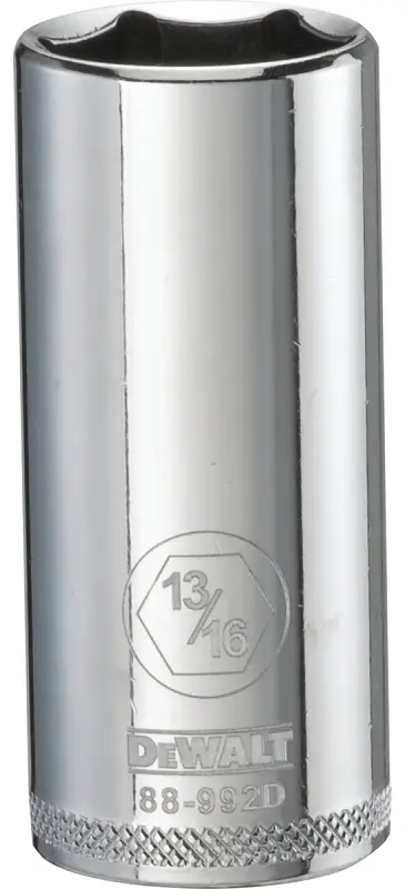 SAE Socket, Deep, 6-Point, 13/16 In., 3/8 In. Drive