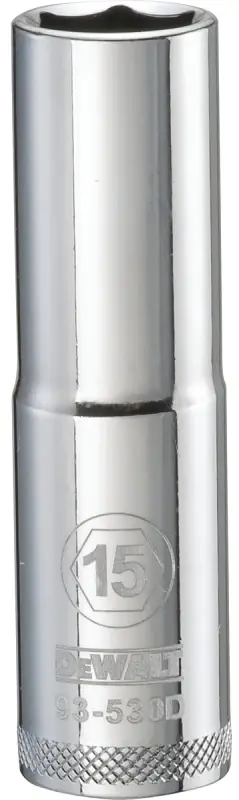 Metric Deep Socket, 6-Point, 1/2 In. Drive, 15mm