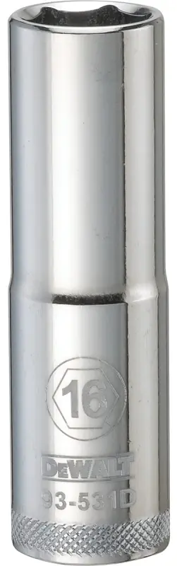 Metric Deep Socket, 6-Point, 1/2 In. Drive, 16mm
