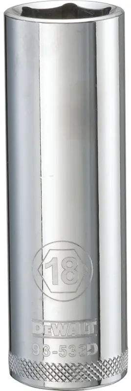 Metric Deep Socket, 6-Point, 1/2 In. Drive, 18mm