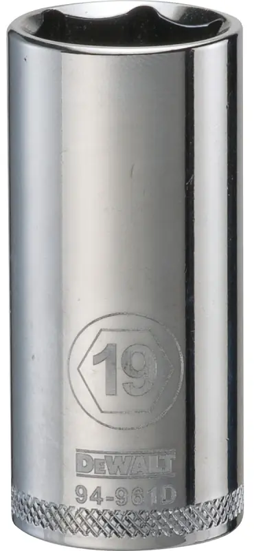 Metric Deep Socket, 6-Point, 3/8 In. Drive, 19mm