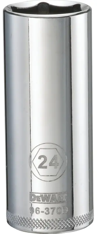 Metric Deep Socket, 6-Point, 1/2 In. Drive, 24mm