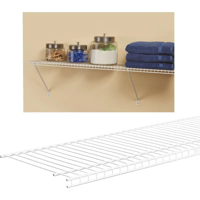 Superslide 4 Ft. W X 12 In. D Ventilated Wire Shelf, White