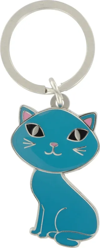 711624 Carded Blue Cat Keychain - 3 Piece Set