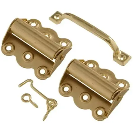 853127 Brass Plated Screen Door Hardware Set - Single Item