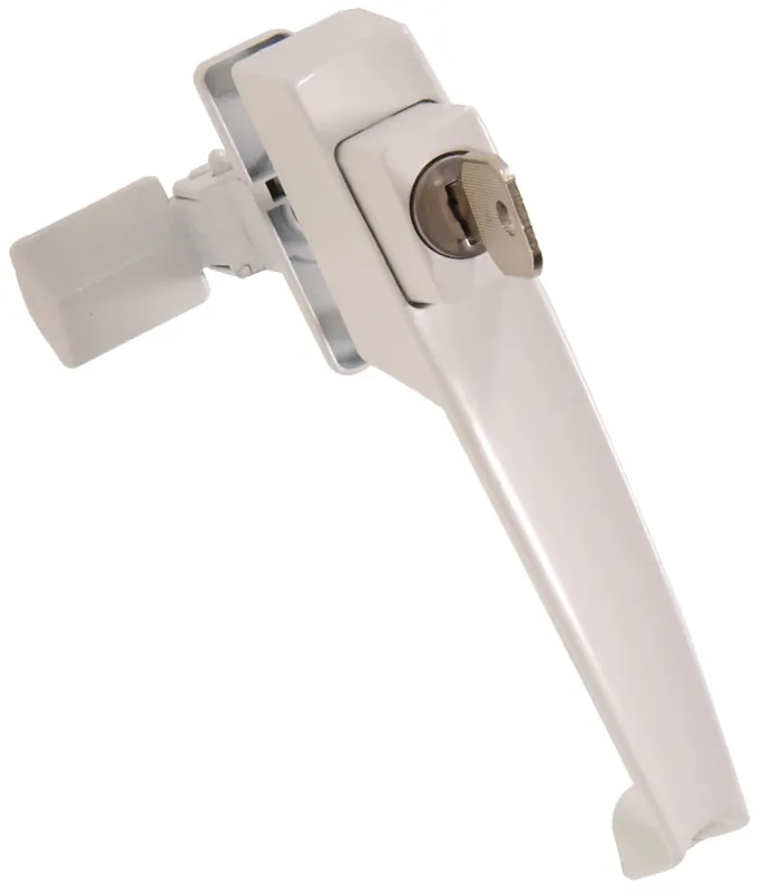 853136 Keyed Pushbutton Latch For Storm & Screen Doors - White Finish