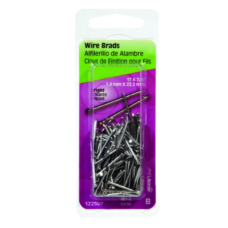 HILLMAN Anchor Wire 17 Ga. X 7/8 In. L Bright Steel Brad Nails 1 Pk 2 Oz