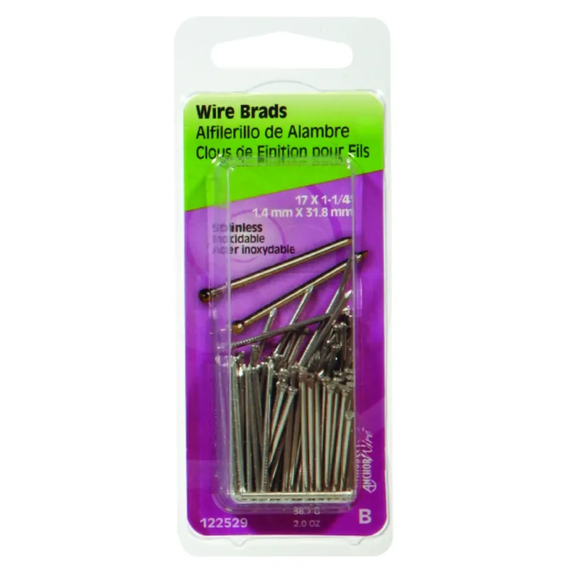 HILLMAN 17 Ga. X 1-1/4 In. L Stainless Steel Brad Nails 1 Pk 2 Oz