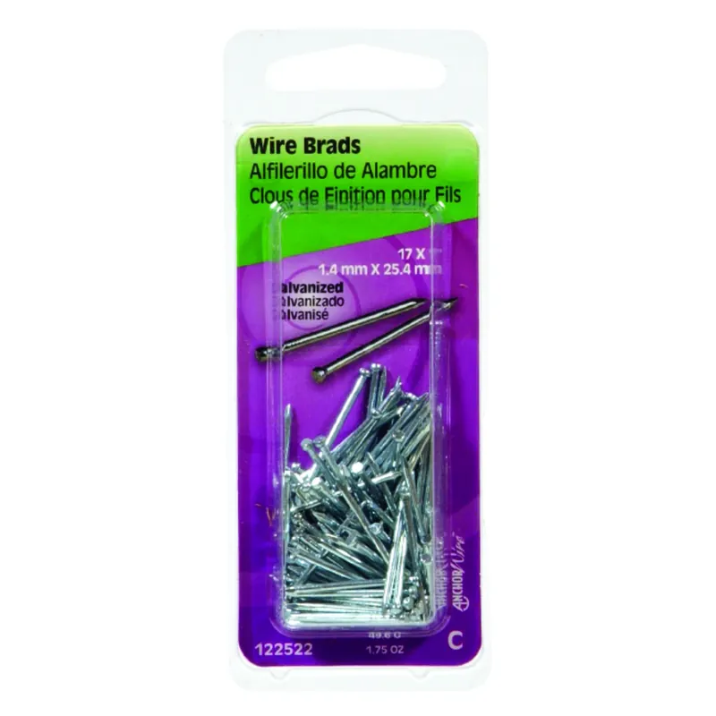 HILLMAN Anchor Wire 17 Ga. X 1 In. L Galvanized Steel Brad Nails 1 Pk 1.75 Oz