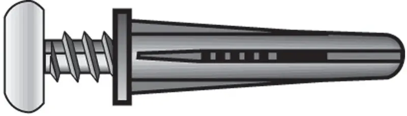 HILLMAN .190 In. D X 1 In. L Plastic Flat Head Conical Anchor 4 Pk