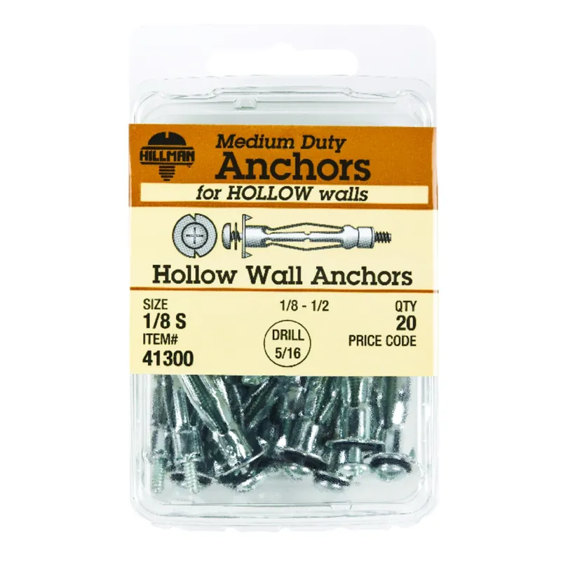 HILLMAN 1/8 In. D X 1/8 Short In. L Metal Pan Head Hollow Wall Anchors 20 Pc