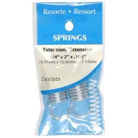 HILLMAN 2 In. L X 3/4 In. D Extension Spring 2 Pk