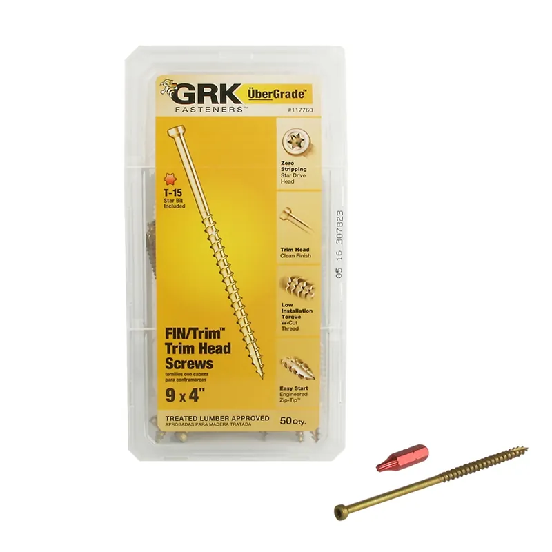 GRK Fasteners No. 9 In. X 4 In. L Star Trim Head W-Cut Trim Screws