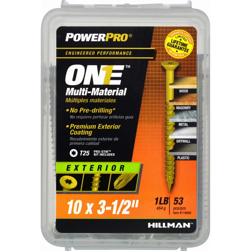 HILLMAN Power Pro No. 10 Ga. X 3-1/2 In. L Star Flat Head Coarse Multi-Material Screws
