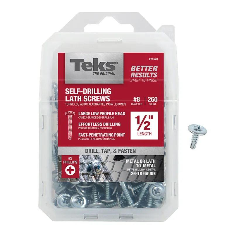 Teks No. 8 In. X 1/2 In. L Hex Drive Pan Head Self Tapping Lath Screws